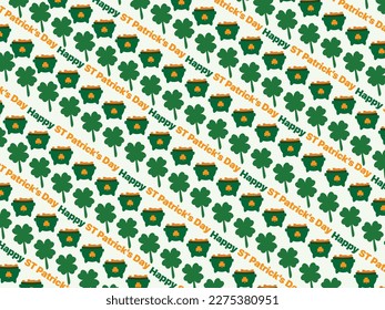 A green and yellow pattern with st patricks day written on it.