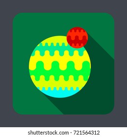 Green yellow planet concept background. Cartoon illustration of green yellow planet vector concept background for web design