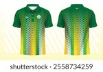 green yellow polo sport shirt sublimation jersey template design mockup