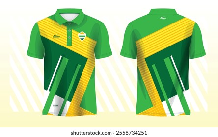 green yellow polo sport shirt sublimation jersey template design mockup