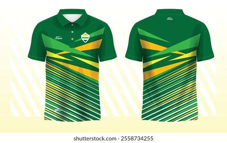green yellow polo sport shirt sublimation jersey template design mockup