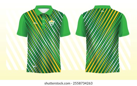 green yellow polo sport shirt sublimation jersey template design mockup