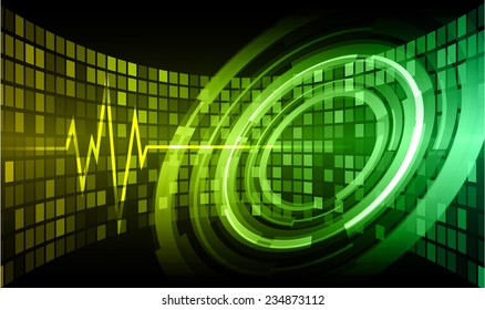 green yellow pulse Light Abstract Technology background for computer graphic website and internet. 