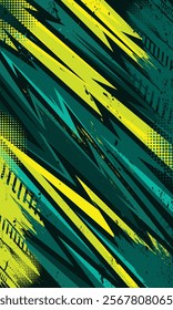 Green and yellow racing background with abstract grunge brush strokes