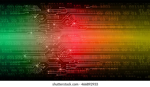 green yellow red abstract cyber future technology concept background, illustration, circuit, binary code. move motion speed. sci-fi