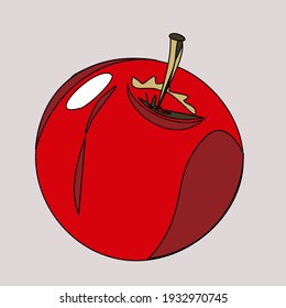 Green, yellow and red apples. Fruit. Veganism, vegetarianism, raw food diet, proper nutrition. Vector isolated objects.