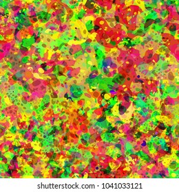Green, yellow and red splatter seamless texture. Abstract vector background for web page, banners backdrop, fabric, home decor, wrapping
