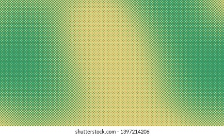 Green and yellow retro comic pop art background with dots, cartoon halftone background vector illustration eps10