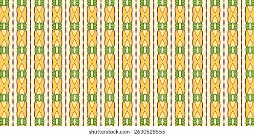 Patrón orgánico inconsútil verde y amarillo con Formas vegetales estilizadas