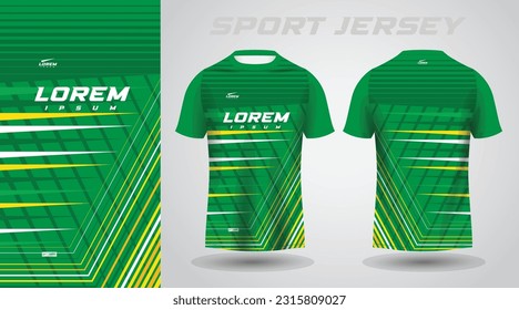 green yellow shirt soccer football sport jersey template design mockup