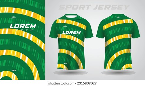 green yellow shirt soccer football sport jersey template design mockup