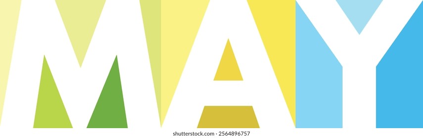 green yellow and sky blue colors square shape with word march white color, isolated on white background.