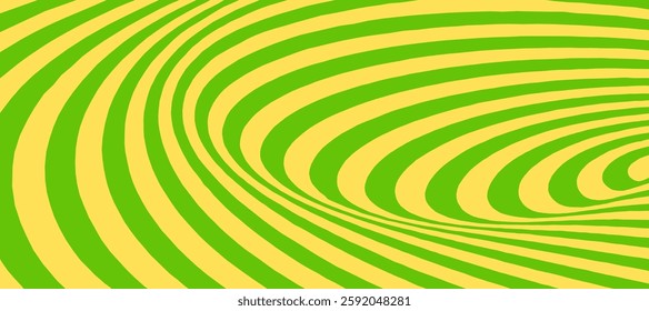 Green and yellow spiral swirl abstract background
