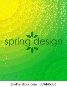 green and yellow spring background from semicircle