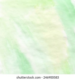 Green and yellow spring and summer colors background made with watercolor painting. Vector illustration.