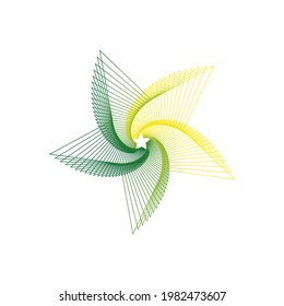 GREEN AND YELLOW STAR GRADIENT LINE ART