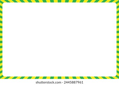 Green and yellow stripe frame border on 6x4 inches postcard template for St Patrick's Day