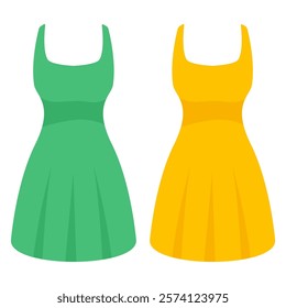 Green and Yellow Sundresses Vector
