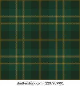 Green And Yellow Tartan Plaid. Scottish Pattern Fabric Swatch Close-up. 