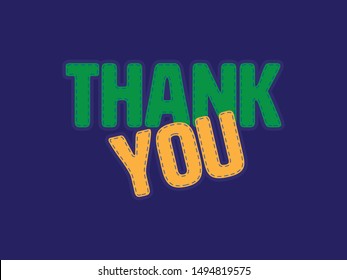 Green and Yellow Thank you vector patch