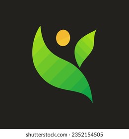 logotipo de árbol verde y amarillo