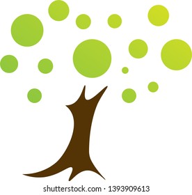 green and yellow tree vector illustration use for decorating background, banner design, logo, web, magazine, book, graphics, print