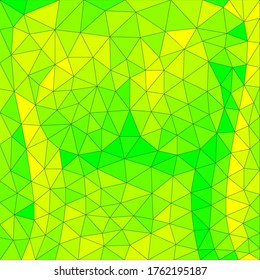 Triángulos verdes y amarillos fondo de mosaico con forma degradada de cuerpo sexy. Diseño de impresión vectorial para la decoración.