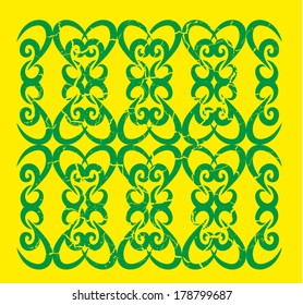 green and yellow tribal line vector art