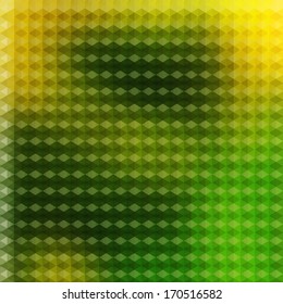 Green yellow vector background, Geometric colorful pattern, Retro geometric rhombus backdrop,  Abstract vector