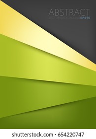 Green and yellow vector background overlap layer on green and black space for text design