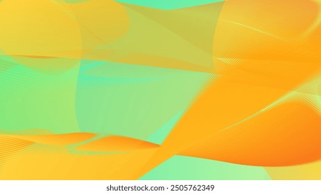 Grün und gelb Vektor einfache minimalistische Stil Hintergrunddesign mit Wellen und Flüssigkeit