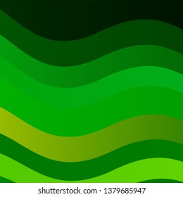 Green, Yellow vector template with curved lines. Abstract illustration with bandy gradient lines. Pattern for commercials, ads.