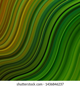 Green, Yellow vector texture with wry lines. Colorful geometric sample with gradient curves.  Best design for your posters, banners.