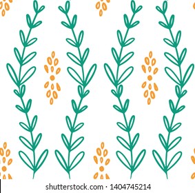 Green yellow vine flower seamless pattern. Great for floral product design, fabric, wallpaper, backgrounds, invitations, packaging design projects. Surface pattern design.