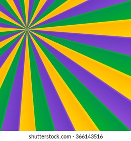 Green, yellow and violet rays vector carnival background