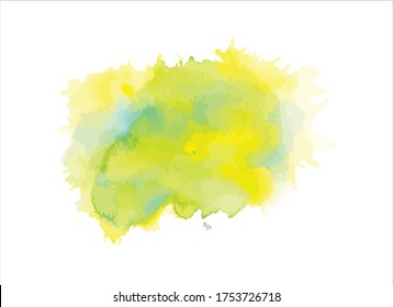 Green Yellow Watercolor Paint Background Vector Stock Vector (Royalty ...