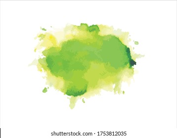 green and yellow watercolor paint background vector illustration