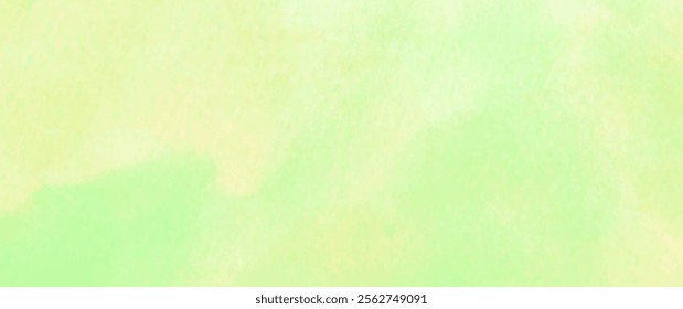 Green yellow watercolor vector texture background for poster, cover, banner, flyer, cards. Hand drawn light green spring illustration for design. Summer minimalistic background. Paper texture.