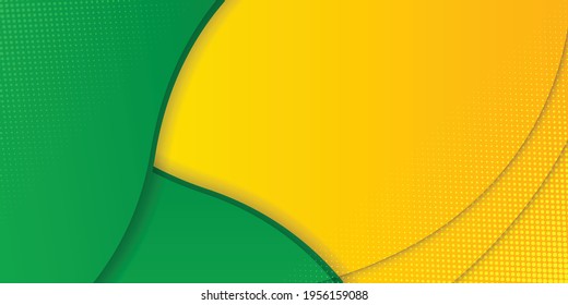 Green and yellow wave background. Dynamic abstract shapes composition. Abstract background modern futuristic graphic. Vector tech background texture design, flier, presentation design, poster, banner
