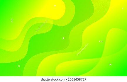 green yellow waves abstract background, gradient color background. templates for poster, card, banner, backdrop, brochure, cover, wallpaper, website. vector design
