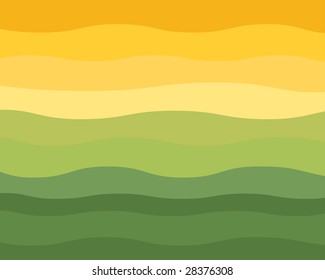 Vector de horizonte ondulado verde y amarillo