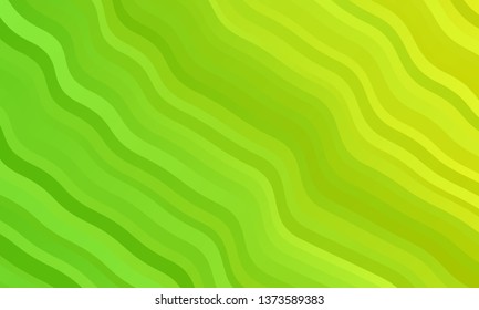 Green and yellow wavy lines background with blurred gradient, vector template