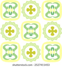 Green, yellow, white embroidery, motif ethnic ikat seamless textile illustration, print striped ornament, pattern, design for wrapping, silk, scarf, clothing, background, textile, carpets, curtains.