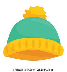 Green and yellow winter hat, perfect for staying warm and stylish during the colder months