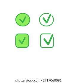 Green Yes and Checkmark Icons