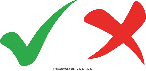 green yes and red no buttons vector design