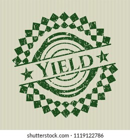 Green Yield distressed rubber stamp with grunge texture