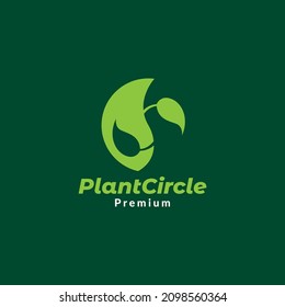 green yin yang circle leaf plant logo symbol icon vector graphic design illustration idea creative
