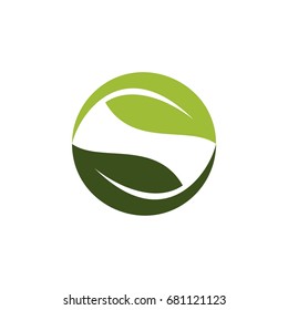 Green Yin Yang Leaves Logo Template Illustration Design. Vector EPS 10.