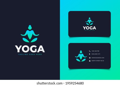 Green Yoga Logo Design Template. Yoga People Logo Vector Icon App